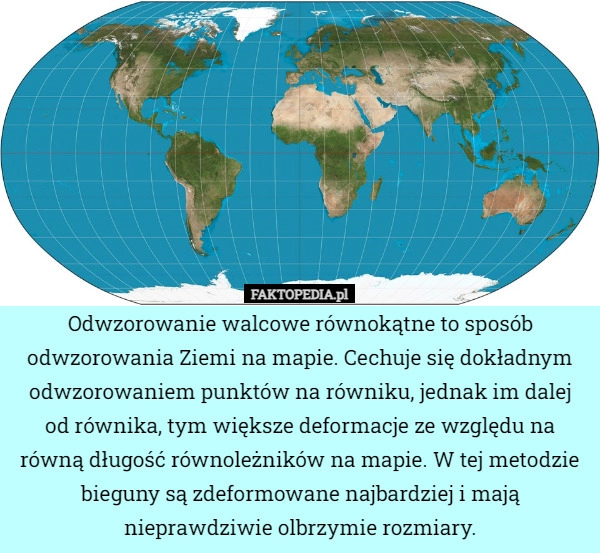 
    Odwzorowanie walcowe równokątne to sposób odwzorowania Ziemi na mapie. Cechuje