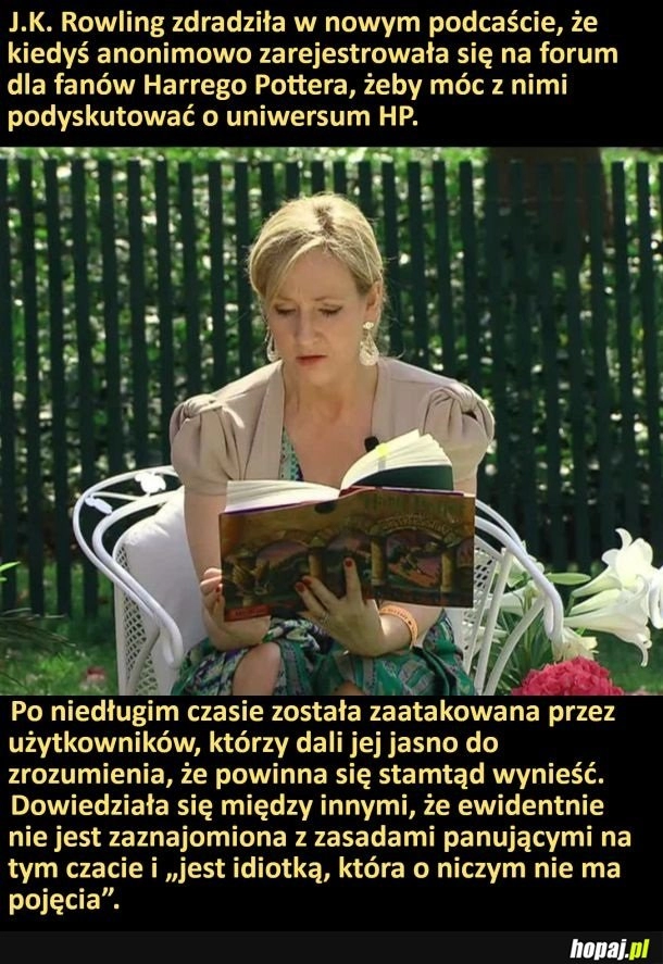 
    Rowling wyrzucona z czatu przez fanów Harry'ego Pottera