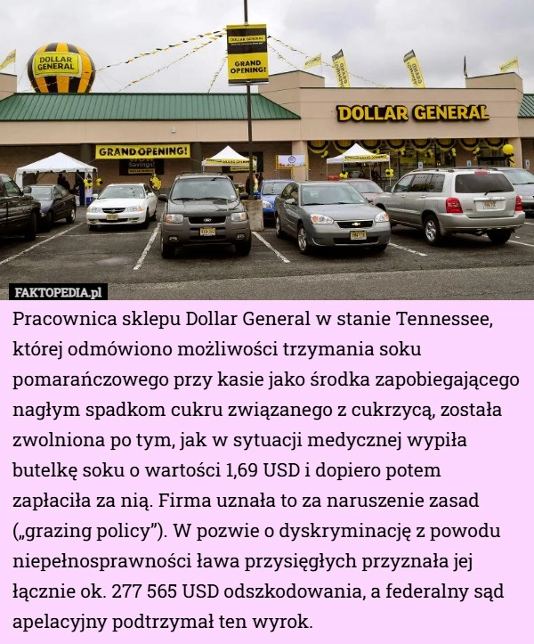 
    Pracownica sklepu Dollar General w stanie Tennessee, której odmówiono możliwości...