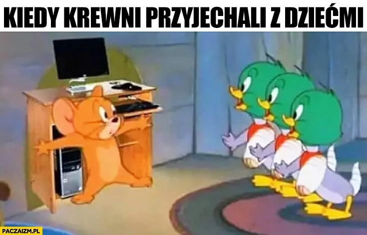 
    Kiedy krewni przyjechali z dziećmi mysz nie pozwala broni komputera
