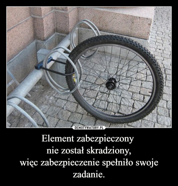 
    Element zabezpieczony 
nie został skradziony,
więc zabezpieczenie spełniło swoje zadanie.