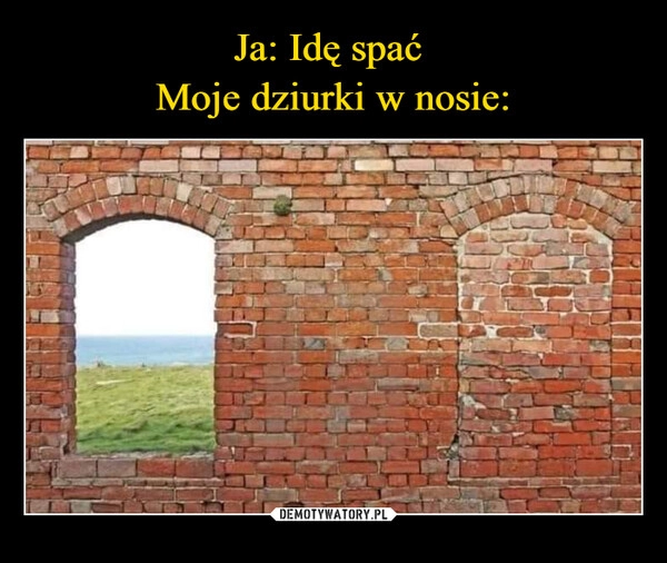 
    Ja: Idę spać 
Moje dziurki w nosie: