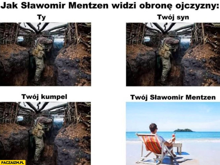 Jak Sławomir Mentzen widzi obronę ojczyzny Ty, Twój syn, Twój kumpel, Twój Sławomir Mentzen