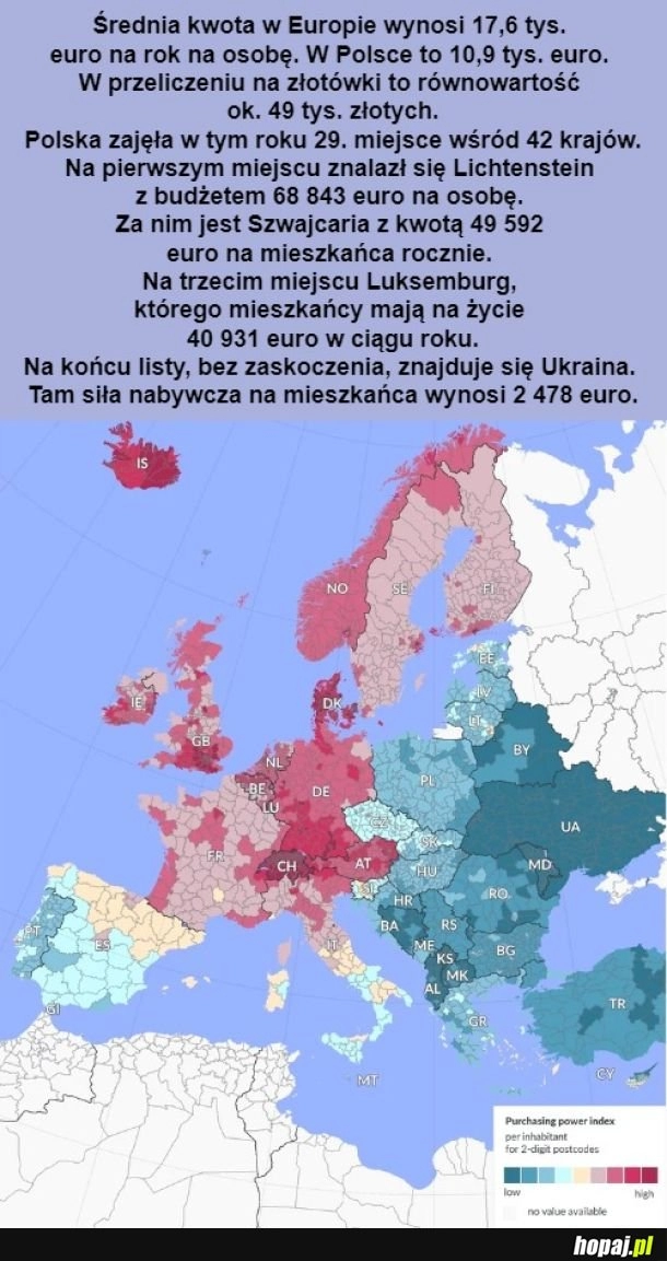 
    Raport GfK określający średnią siłę nabywczą mieszkańców Europy