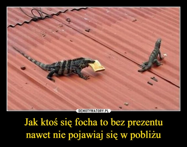 
    Jak ktoś się focha to bez prezentu
nawet nie pojawiaj się w pobliżu