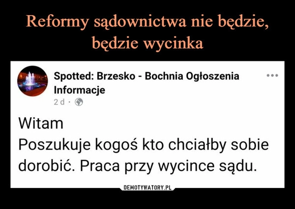 
    Reformy sądownictwa nie będzie, będzie wycinka