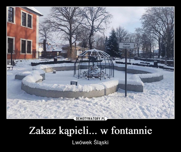 
    Zakaz kąpieli... w fontannie