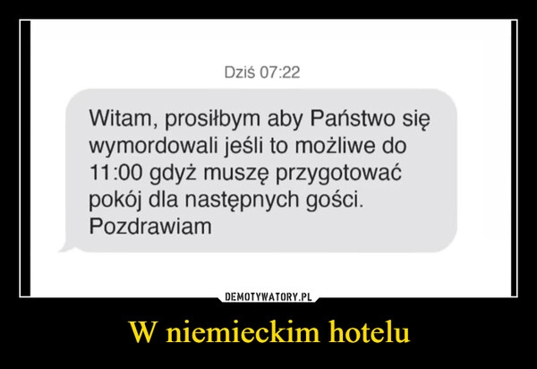 
    W niemieckim hotelu