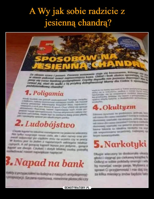 A Wy jak sobie radzicie z jesienną chandrą?