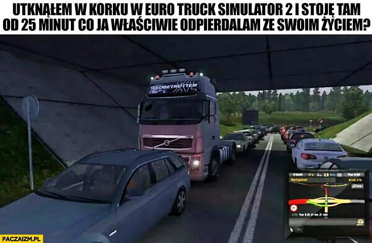 
    Utknąłem w korku w ETS2 Euro Truck Simulator co ja robię ze swoim życiem?