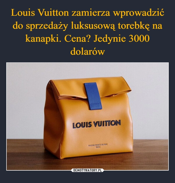 
    Louis Vuitton zamierza wprowadzić do sprzedaży luksusową torebkę na kanapki. Cena? Jedynie 3000 dolarów