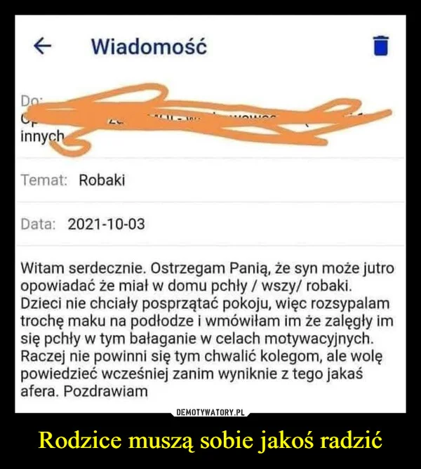 
    Rodzice muszą sobie jakoś radzić