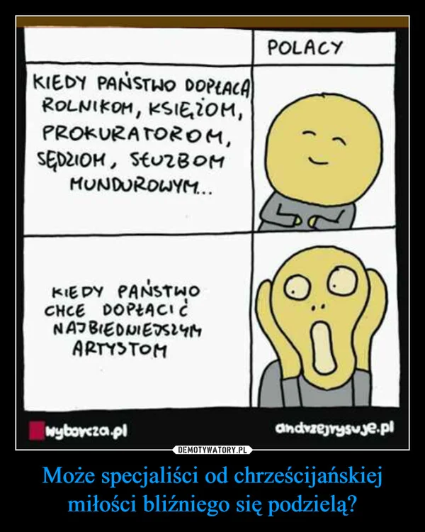 Może specjaliści od chrześcijańskiej miłości bliźniego się podzielą?