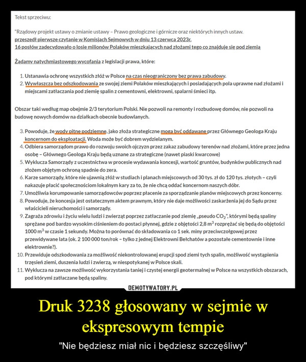 
    Druk 3238 głosowany w sejmie w ekspresowym tempie