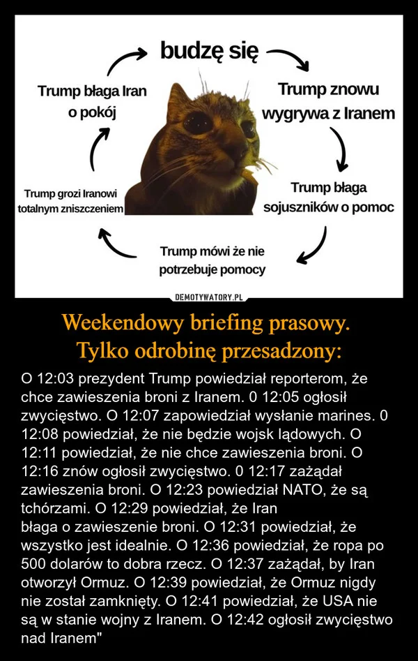 
    Weekendowy briefing prasowy. Tylko odrobinę przesadzony: