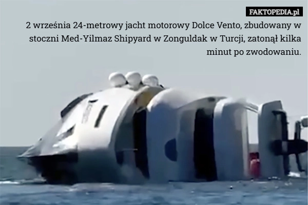 
    2 września 24-metrowy jacht motorowy Dolce Vento, zbudowany w stoczni Med-Yilmaz