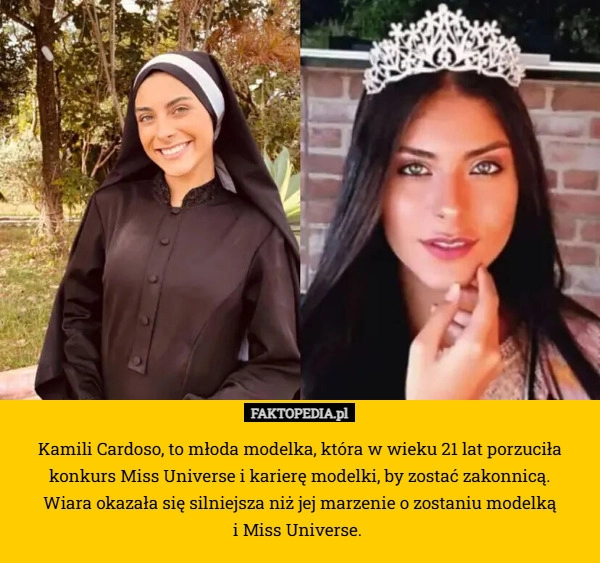
    Kamili Cardoso, to młoda modelka, która w wieku 21 lat porzuciła konkurs