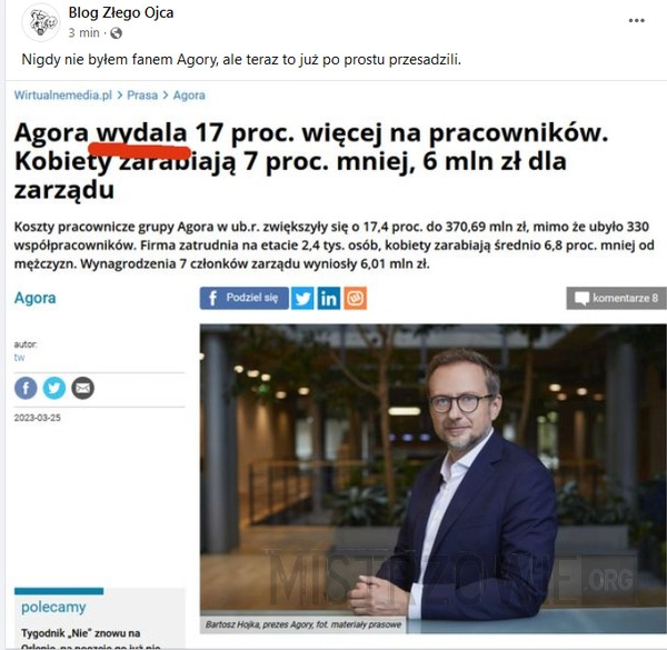 
    Agora przesadziła