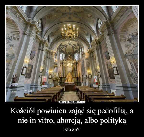 
    Kościół powinien zająć się pedofilią, a nie in vitro, aborcją, albo polityką