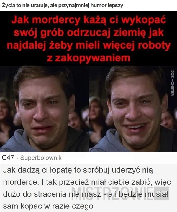 
    Życia to nie uratuje, ale przynajmniej humor lepszy