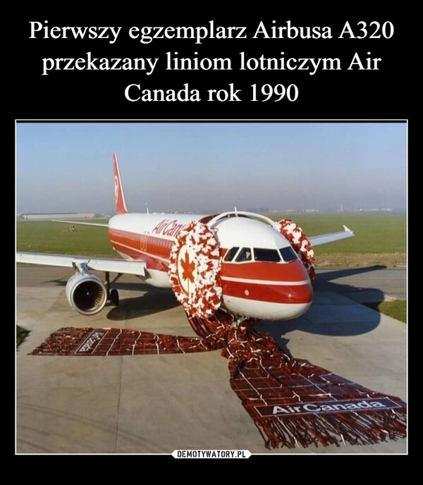 
    Pierwszy egzemplarz Airbusa A320 przekazany liniom lotniczym Air Canada rok 1990