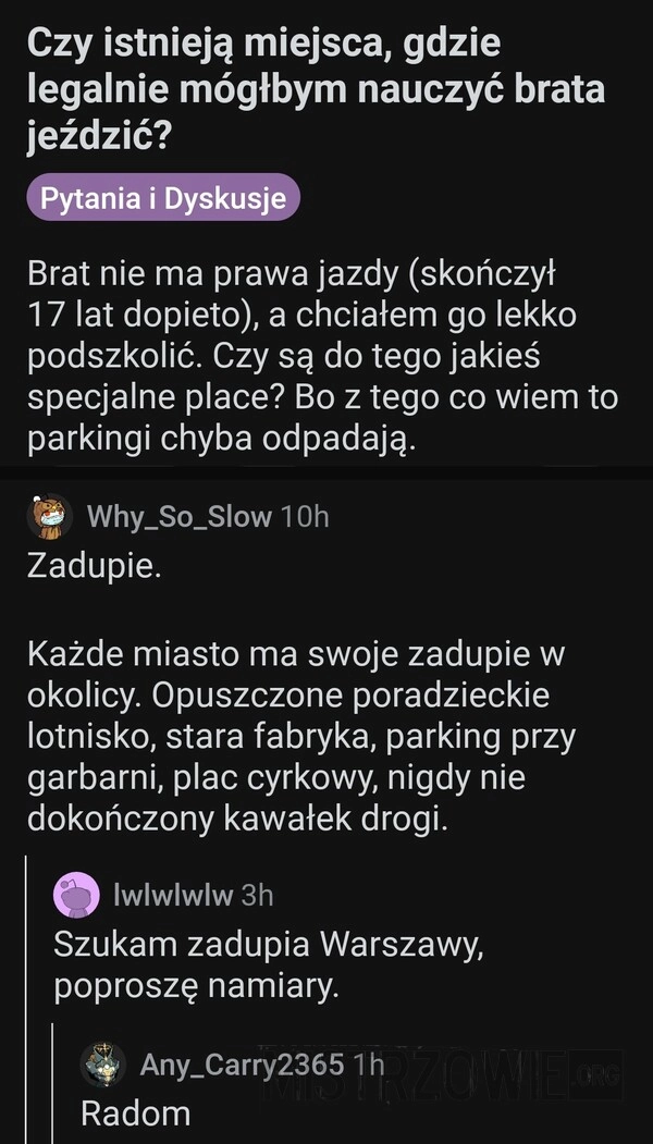 
    Czy istnieją miejsca...