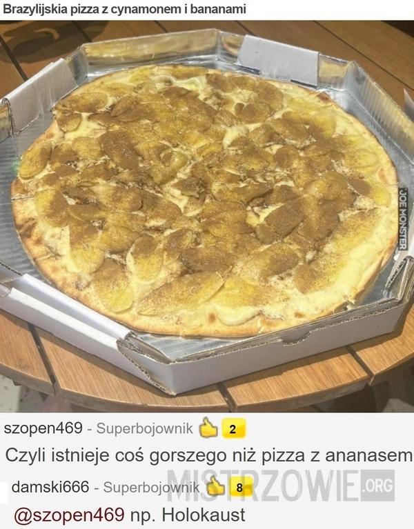 
    Brazylijskia pizza z cynamonem i bananami