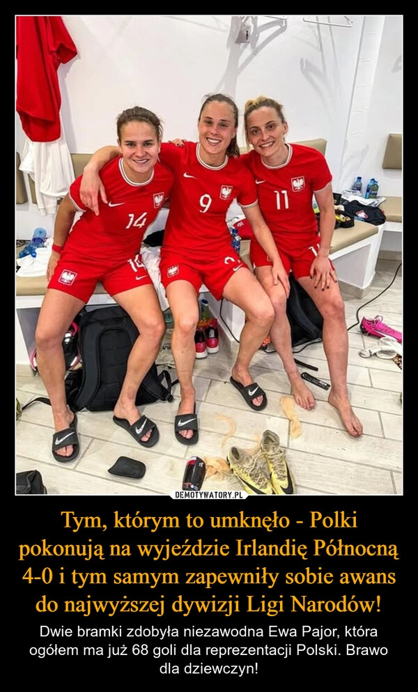 
    Tym, którym to umknęło - Polki pokonują na wyjeździe Irlandię Północną 4-0 i tym samym zapewniły sobie awans do najwyższej dywizji Ligi Narodów!