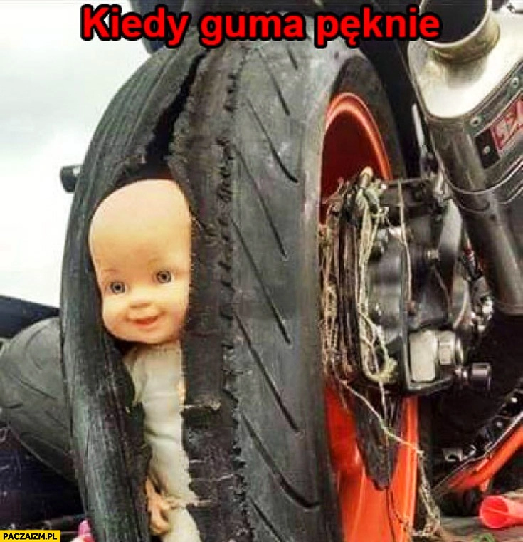 
    Kiedy guma pęknie dziecko koło motocykl