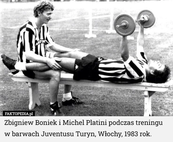 
    Zbigniew Boniek i Michel Platini podczas treningu w barwach Juventusu Turyn...