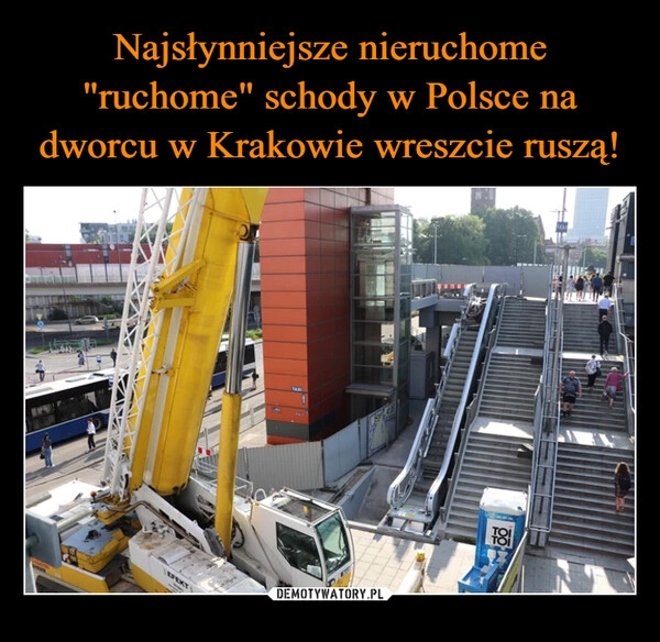 
    Najsłynniejsze nieruchome "ruchome" schody w Polsce na dworcu w Krakowie wreszcie ruszą!