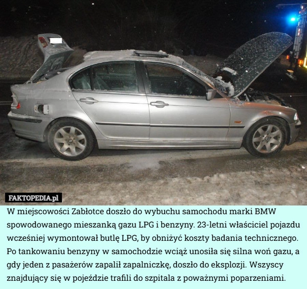 
    W miejscowości Zabłotce doszło do wybuchu samochodu marki BMW spowodowanego