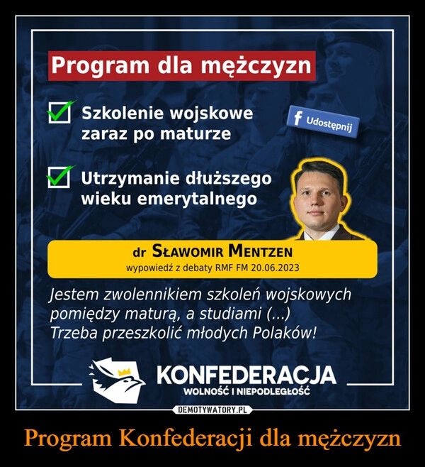 
    Program Konfederacji dla mężczyzn