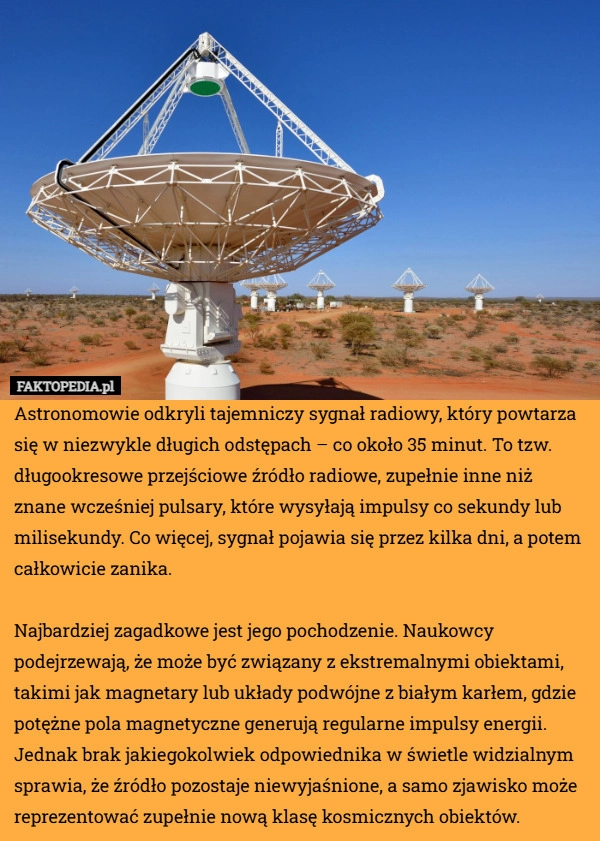 
    Astronomowie odkryli tajemniczy sygnał radiowy, który powtarza się w niezwykle