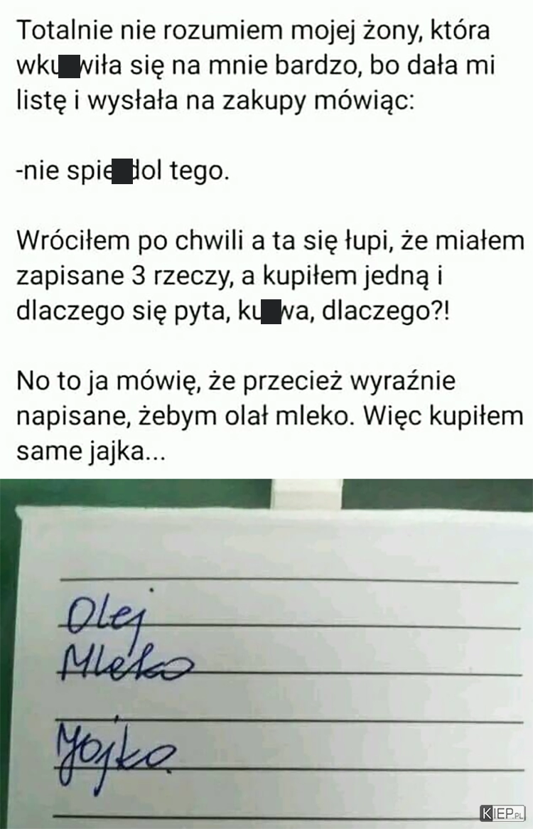 
    Kompletnie nie rozumiem mojej żony...