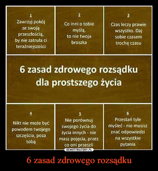 
    6 zasad zdrowego rozsądku