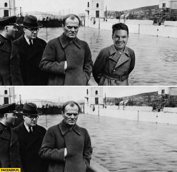 
    Tusk usuwa ze zdjęcia Dawida Kacprzyka jak Stalin