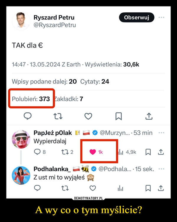 
    A wy co o tym myślicie?