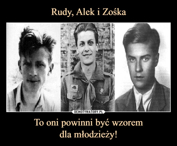 
    Rudy, Alek i Zośka To oni powinni być wzorem
dla młodzieży! 