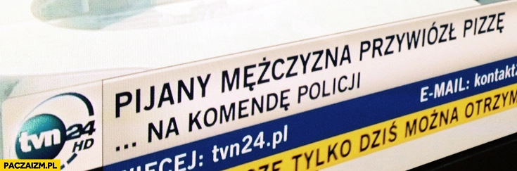 
    Pijany mężczyzna przywiózł pizzę na komendę policji TVN