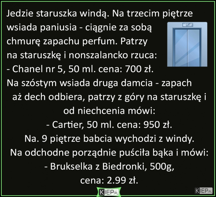 
    Staruszka w windzie