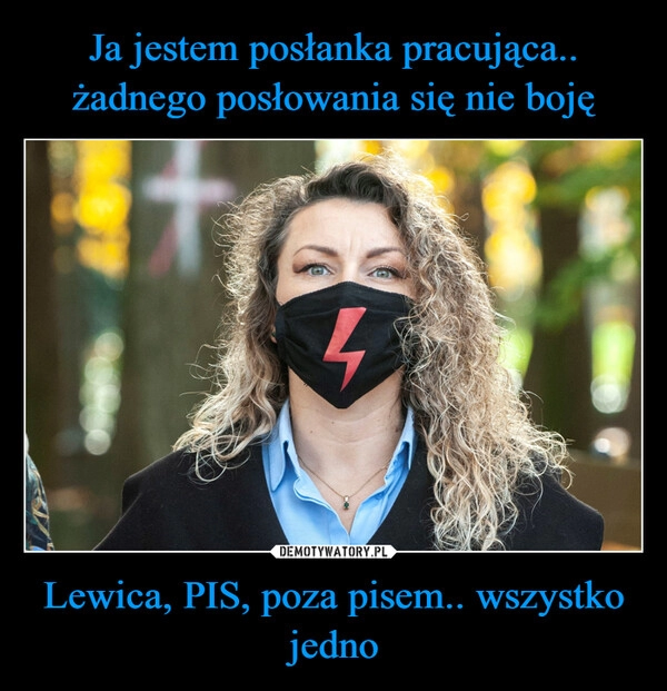 
    Ja jestem posłanka pracująca.. żadnego posłowania się nie boję Lewica, PIS, poza pisem.. wszystko jedno