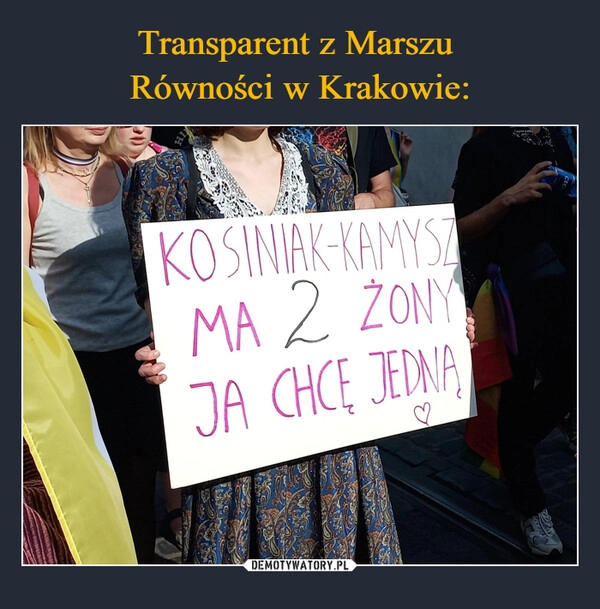 
    Transparent z Marszu 
Równości w Krakowie: