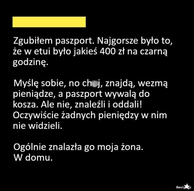 
    Zgubiony paszport 