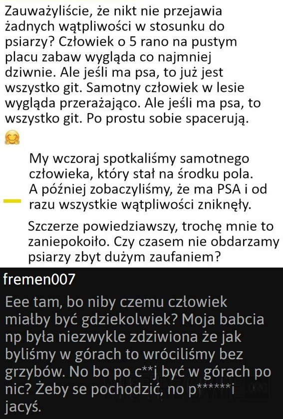 
    Trochę niepokojące