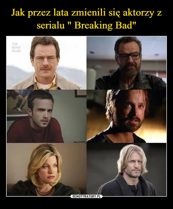 
    Jak przez lata zmienili się aktorzy z serialu " Breaking Bad"