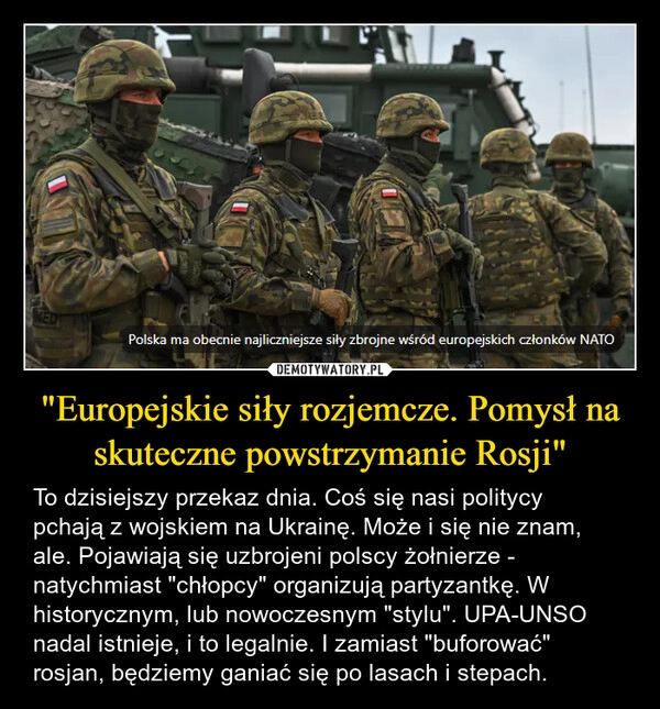 
    "Europejskie siły rozjemcze. Pomysł na skuteczne powstrzymanie Rosji"