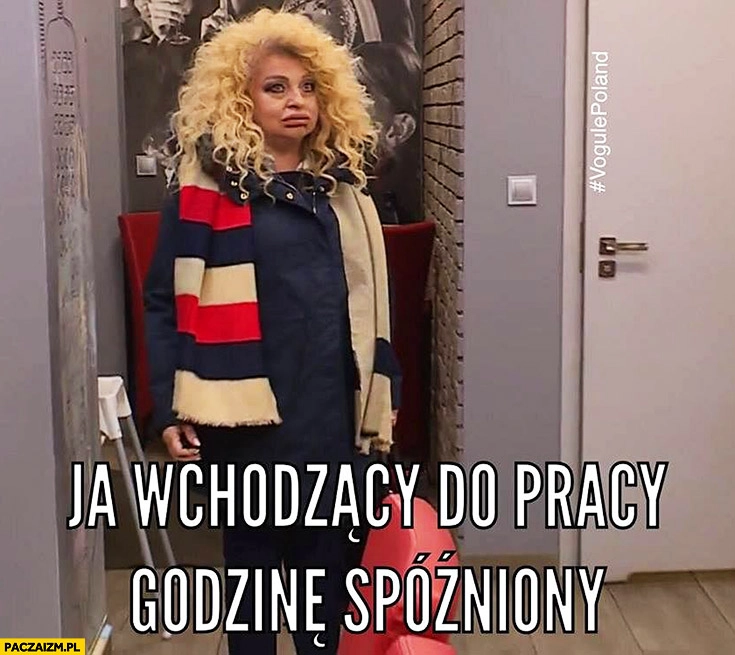 
    Gessler ja wchodzący do pracy godzinę spóźniony