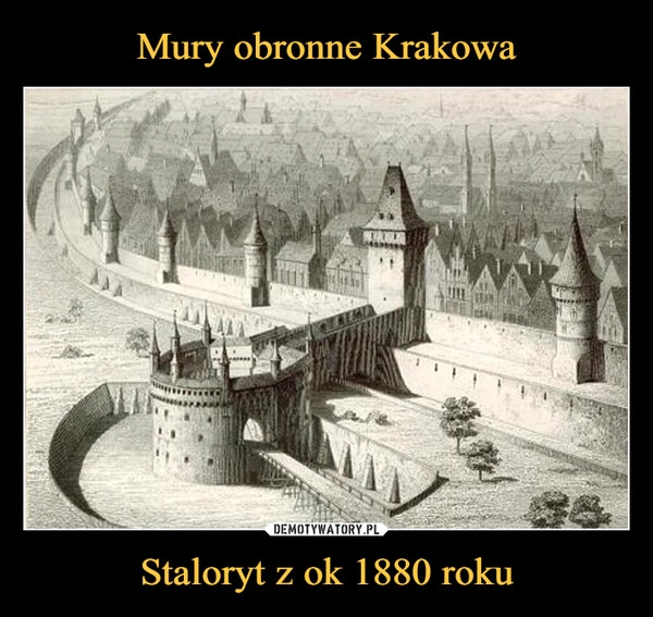 
    Mury obronne Krakowa Staloryt z ok 1880 roku