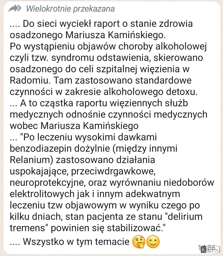 
    Ta odsiadka Kamińskiemu wyjdzie na dobrze